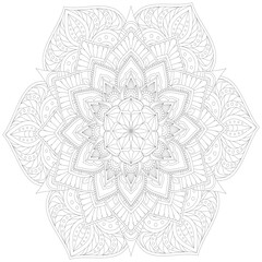 Leaf Flower Petal Coloring Mandala Art Simple Graphic Shape Vector Floral Oriental Outline Vintage Decorative Elements Pattern Illustration Islam Arabic Indian Turkish Mystic Religion Morals Lotus