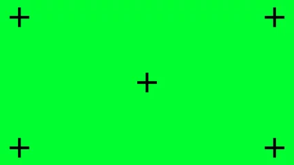 Foto op Plexiglas Green screen background with focus crosses, VFX motion tracking markers. Abstract concept video footage replacement tracking markers element © JU.STOCKER