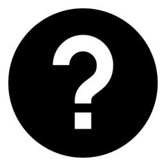 Question mark icon on the white background.