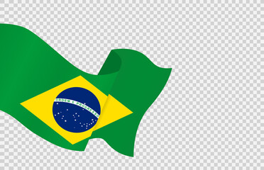 Waving flag of Brazil isolated  on png or transparent  background,Symbol of Brazil,template for banner,card,advertising ,promote, vector illustration top gold medal sport winner country