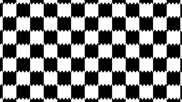 Wavy checkerboard seamless loop sequence.