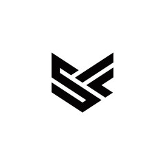 s f sf initial logo design vector template
