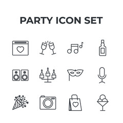party set icon, isolated party set sign icon, vector illustration