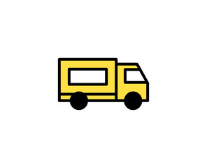 Delivery truck line icon. Vector symbol in trendy flat style on white background. Commerce sing for design.