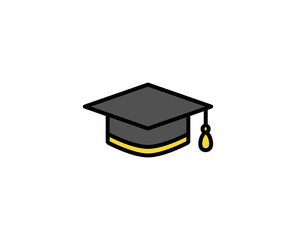 Graduation cap line icon. High quality outline symbol for web design or mobile app. Thin line sign for design logo. Color outline pictogram on white background