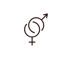 Gender line icon. High quality outline symbol for web design or mobile app. Thin line sign for design logo. Color outline pictogram on white background