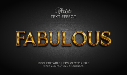 Fabulous gold editable text effect style