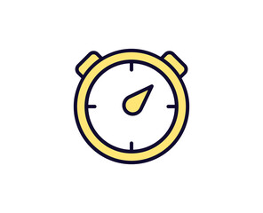 Speedometer flat icon. Thin line signs for design logo, visit card, etc. Single high-quality outline symbol for web design or mobile app. Sign outline pictogram.
