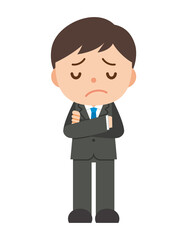 困り顔の会社員男性