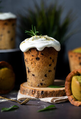 Set of Matcha Green tea Cup for serve with milk or tea and coffee, Selective focus.