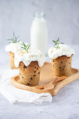 Set of Matcha Green tea Cup for serve with milk or tea and coffee, Selective focus.