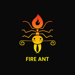ant and fire combination logo concept. negative space, modern, gradient, flat and creative style. red and yellow. suitable for logo, icon, symbol, mascot and sign