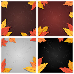 Hallo autumn sale background layout decorate with leaves for shopping sale or promo poster and frame leaflet or web banner.Vector illustration template.