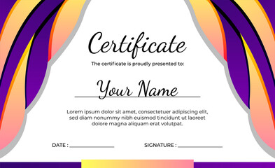 Abstract modern certificate design template, can be used for event, graduation, appreciation, attendance, etc.