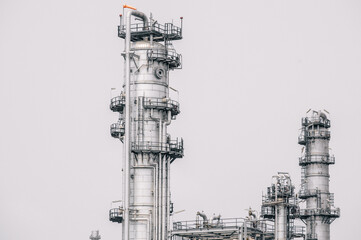 Industrial zone,The equipment of oil refining,Close-up of industrial pipelines of an oil-refinery plant,Detail of oil pipeline with valves in large oil refinery.