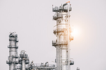 Industrial zone,The equipment of oil refining,Close-up of industrial pipelines of an oil-refinery plant,Detail of oil pipeline with valves in large oil refinery.