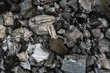 black coals from the fire for the background