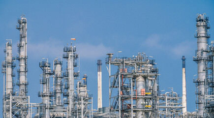 Industrial zone,The equipment of oil refining,Close-up of industrial pipelines of an oil-refinery plant,Detail of oil pipeline with valves in large oil refinery.