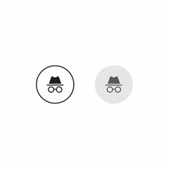 Fototapeta premium Incognito, Private Browsing Icon Vector