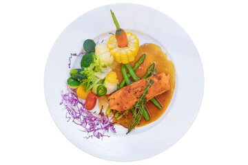 grilled salmon with vegetables