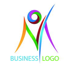 Colorful Letter M logo design. Letter M logo icon design template elements.
