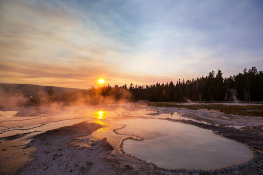 Yellowstone At Sunset