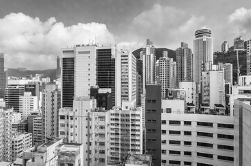 Obraz premium Crowded high rise building in downtown of Hong Kong city