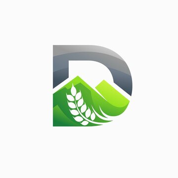 wheat logo with letter D concept