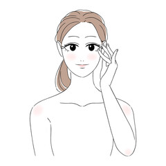 女性　美肌　肌トラブル　美容　スキンケア　笑顔　ニッコリ