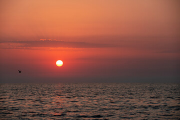 a sunrise seen from the beach