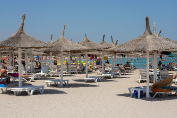 Landscape on the beach in Mangalia city - Romania