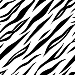 A set of seamless wild animal coloring patterns. The skin of a tiger, giraffe, leopard, zebra, cheetah. Contemporary background for printing. Imitation of camouflage. Vector graphics.