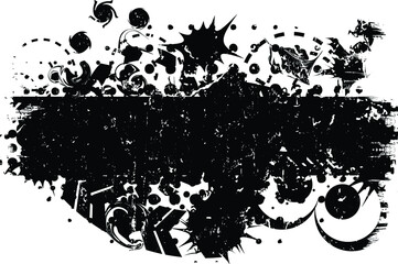 Fototapeta premium Grunge urban background. Vector. Textured banner . Overlay distress shape . Simply place texture over any object to create grungy effect . Abstract,splattered , dirty,poster for your design. 