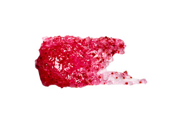 Berry sugar Gel exfoliating peeling smear with natural particles isolated on white