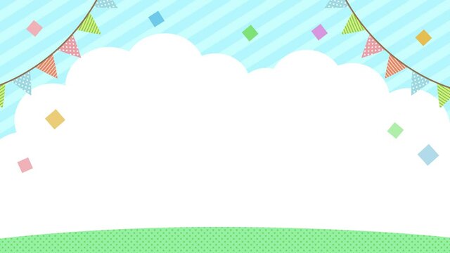 Animation of party poppers and blue sky
