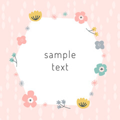 北欧風の花のフレーム