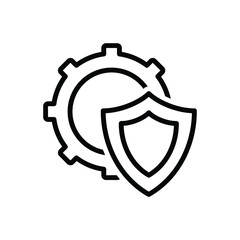 Obraz premium Black line icon for protected