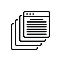 Black line icon for tabs