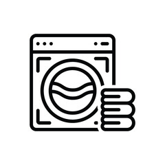 Black line icon for laundry