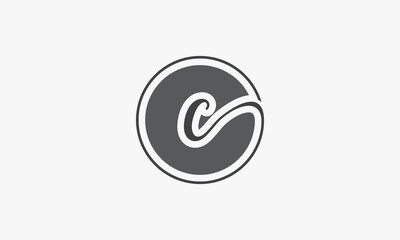 circle C letter logo isolated on white background.