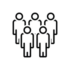 Black line icon for we us