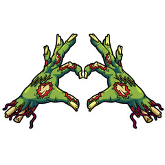 Fototapeta premium Zombie Love hand Premium Vector