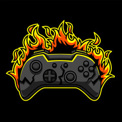 Burning Gaming Logo Premium Vector