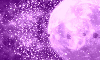 Universe filled with stars. Abstract planet and nebula