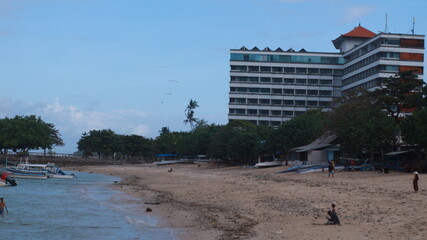 beach with white sand is really beautiful. Located in Sanur, Bali
