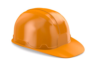 Fototapeta premium orange hard hat on white background. Isolated 3D illustration