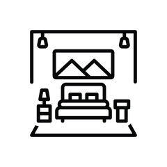 Obraz premium Black line icon for suite