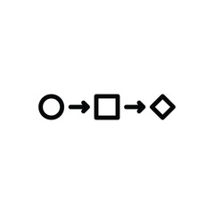 Black line icon for sequences