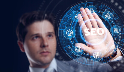 Business, Technology, Internet and network concept. SEO Search engine optimization marketing...