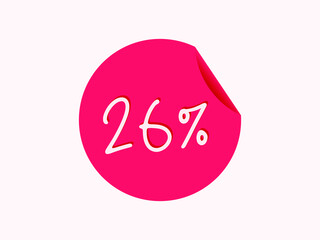 26 percent sticker, 26% image